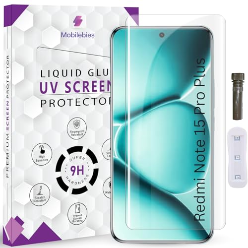 Image of Advanced HD+ UV Tempered Glass Screen Protector For Redmi Note 15 Pro Plus 5G (6.83 Inch, Pack of 1) Full Adhesive UV Curved Screen Guard, Case Friendly with installation kit & Guide