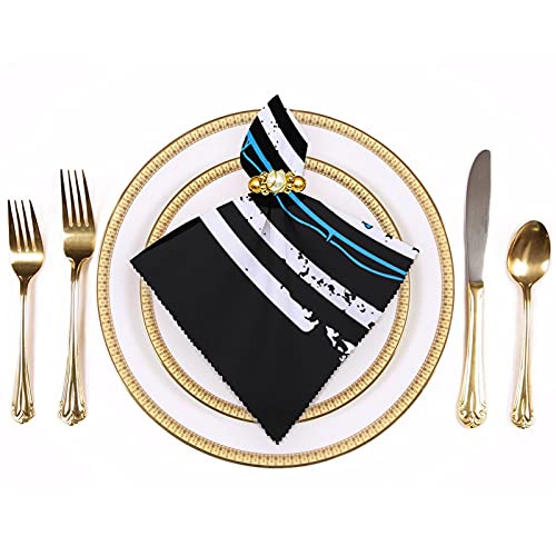 Fishing American Flag Print Dinner Tablecloth Napkins Funny Napkin Cloth Set Washable Everyday Use #TOP2