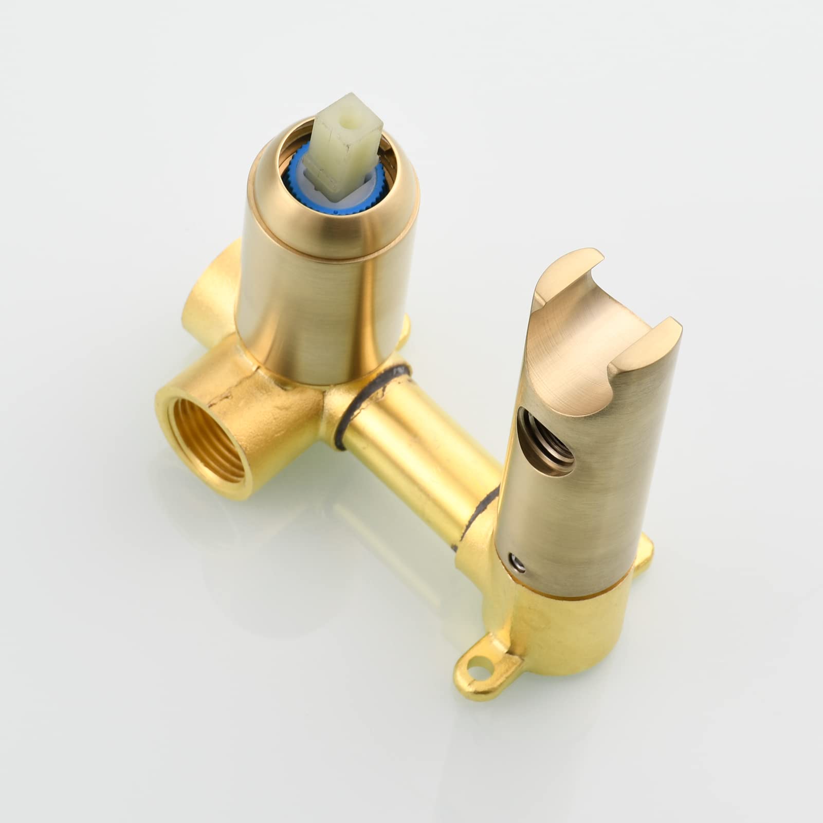 Tecmolog WS024J2F2 - Set doccetta per bidet, in acciaio inox, da incasso, per acqua fredda e calda, con tubo doccia da 1,5 m, oro spazzolato
