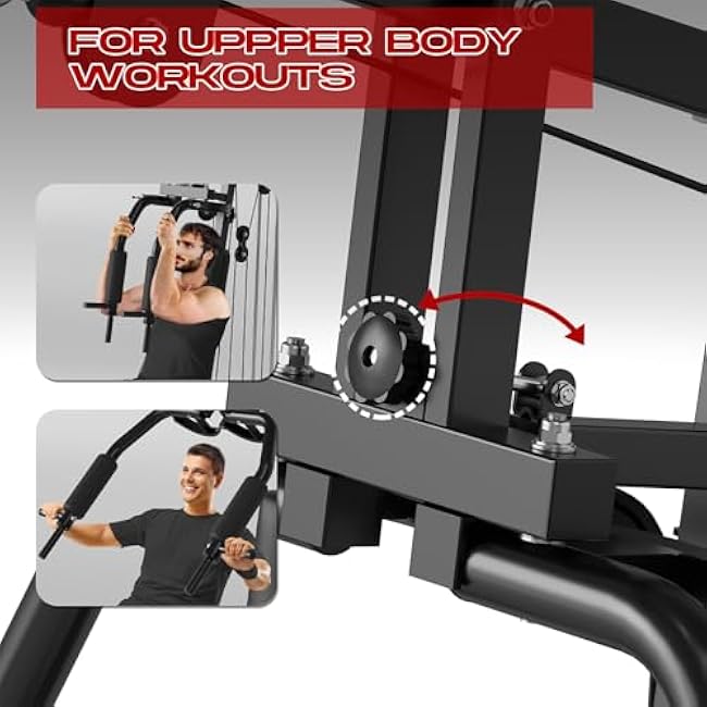 Home Gym, Multifunctional Weight Machine, Full Body Workout Station Exercise Equipment with 100LBS Weight Stack, All in One Home Gym with Pulley System for Strength Training