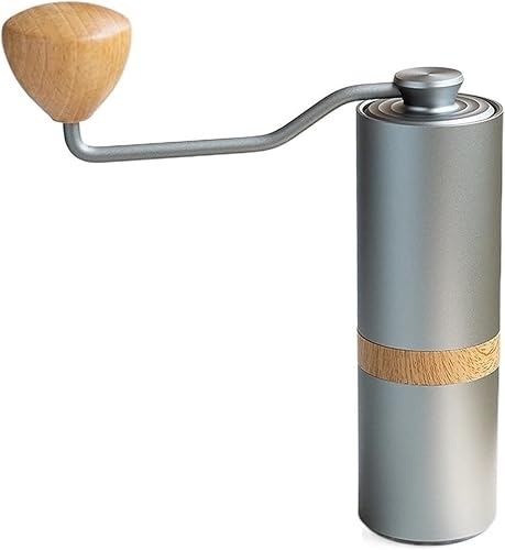 IEASE kfj - Molinillo de café manual para máquina de expreso molinillo de mano portátil con posicionamiento de doble rodamiento