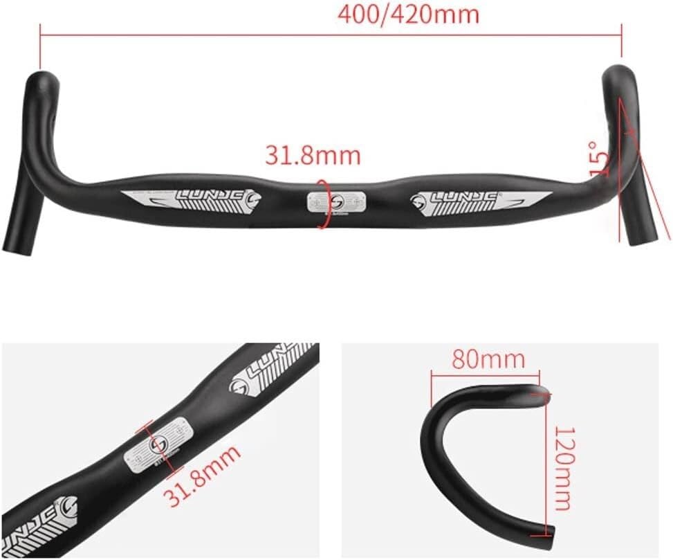 Zoom Guidon Vélo de route 20.8 / 440 / 31.8 noir mat