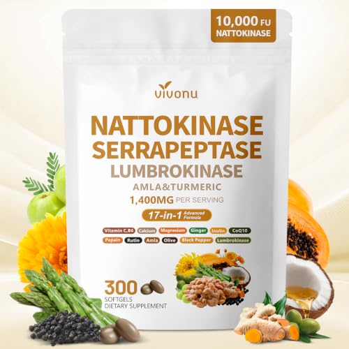 VivoNu Nattokinase 300 Softgels 500mg(10 000 FU) Per Serving