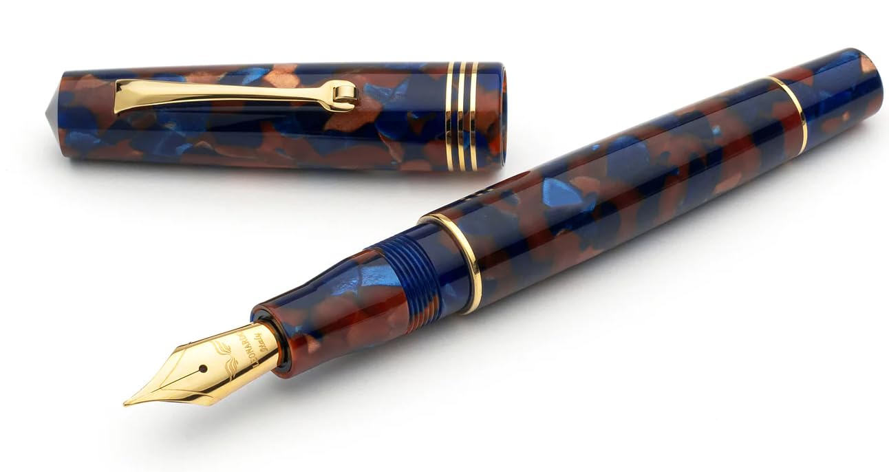 Leonardo Officina Italiana Füllfederhalter Momento Zero Marine Stone Gold Trim (EF)