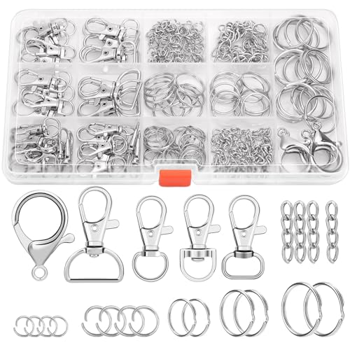 PAXCOO 300PCS Keychain Making Kit, Keychain Craft Supplies Includ...