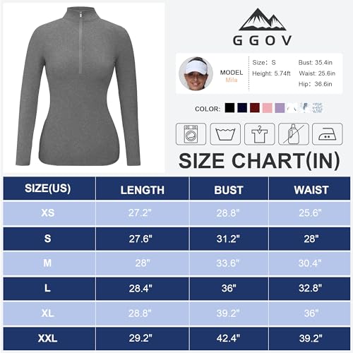 Image of GGOV Golf Shirts for Woman UPF 50+ Sun Protection Quick Dry Lightweight Long Sleeve Polo Shirts for Woman Rash Guard