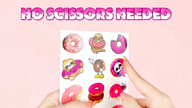 Azeeda Temporäre Tattoos 'Rosa Donut' – 4er Set, Wasserfest & Hautfreundlich, Verschiedene Größen