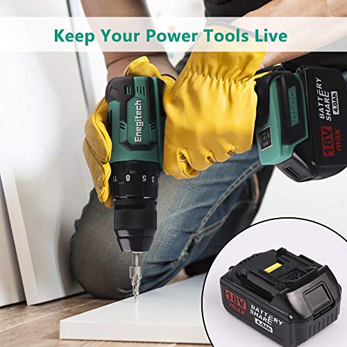 Enegitech 18V 4.0Ah Rechargeable Battery Lithium-ion 2 Pack ETB1840B with LED Indicator Cordless Power Tool Batteries, Repalce for Makita 18Volt LXT BL1840B BL1850B BL1830B - Thumbnail 6