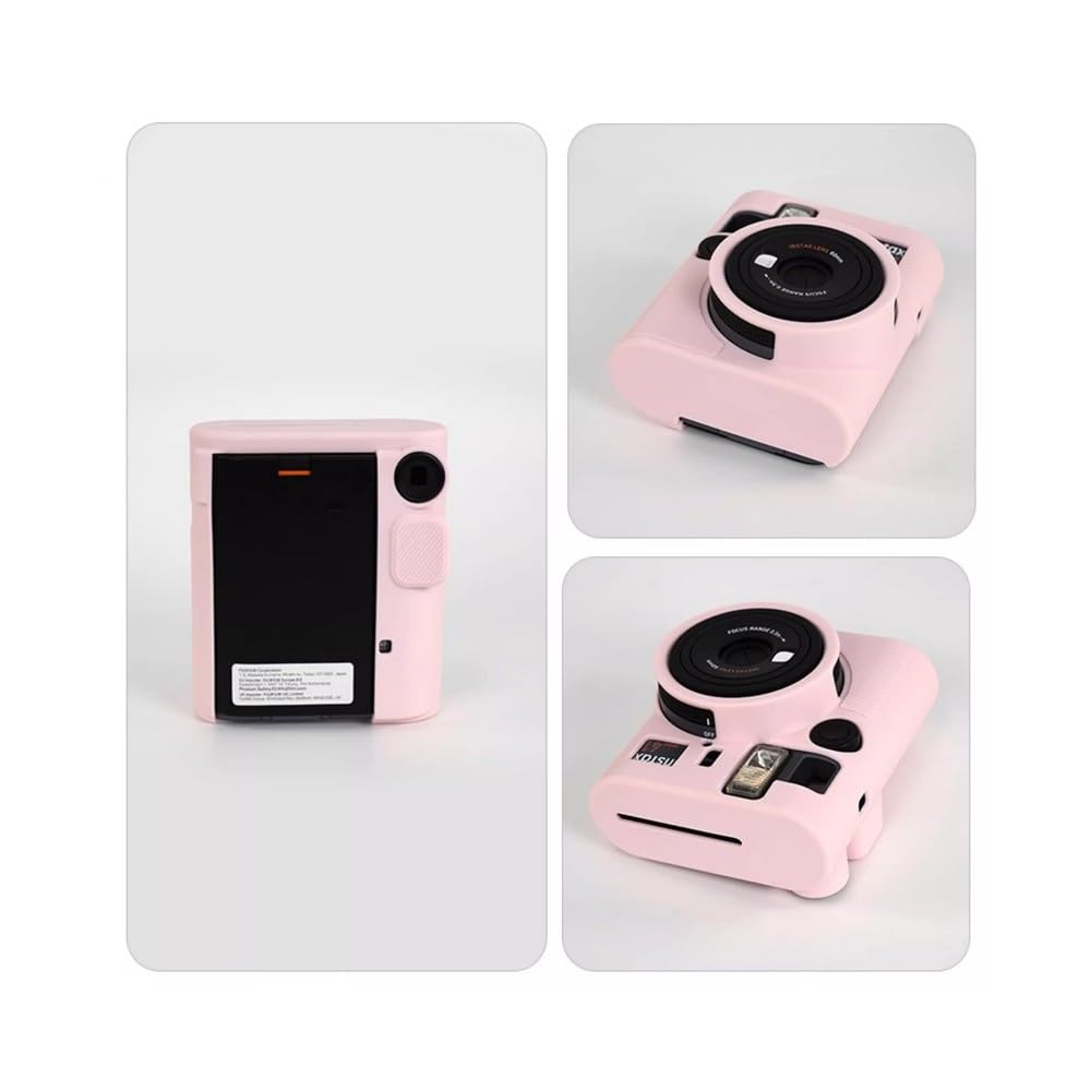 Miękki silikonowy futerał na aparat różowy gładki gumowy pancerz skórka osłona korpusu ochraniacz do aparatu Fujifilm Instax Mini 41 Instant Film