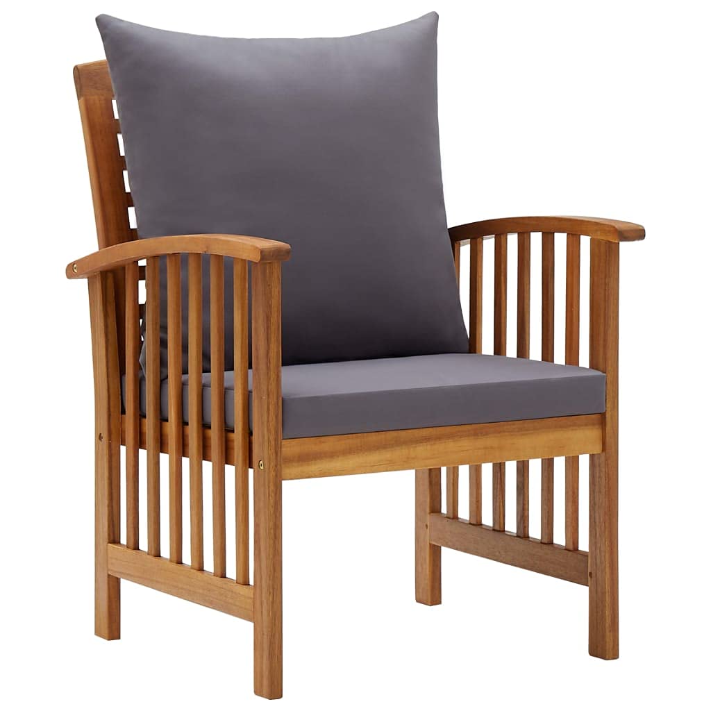 vidaXL Salon de Jardin 5 pcs avec Coussins Mobilier d'Extérieur Meubles de Jardin Mobilier de Patio Meubles de Terrasse Bois d'Acacia Massif