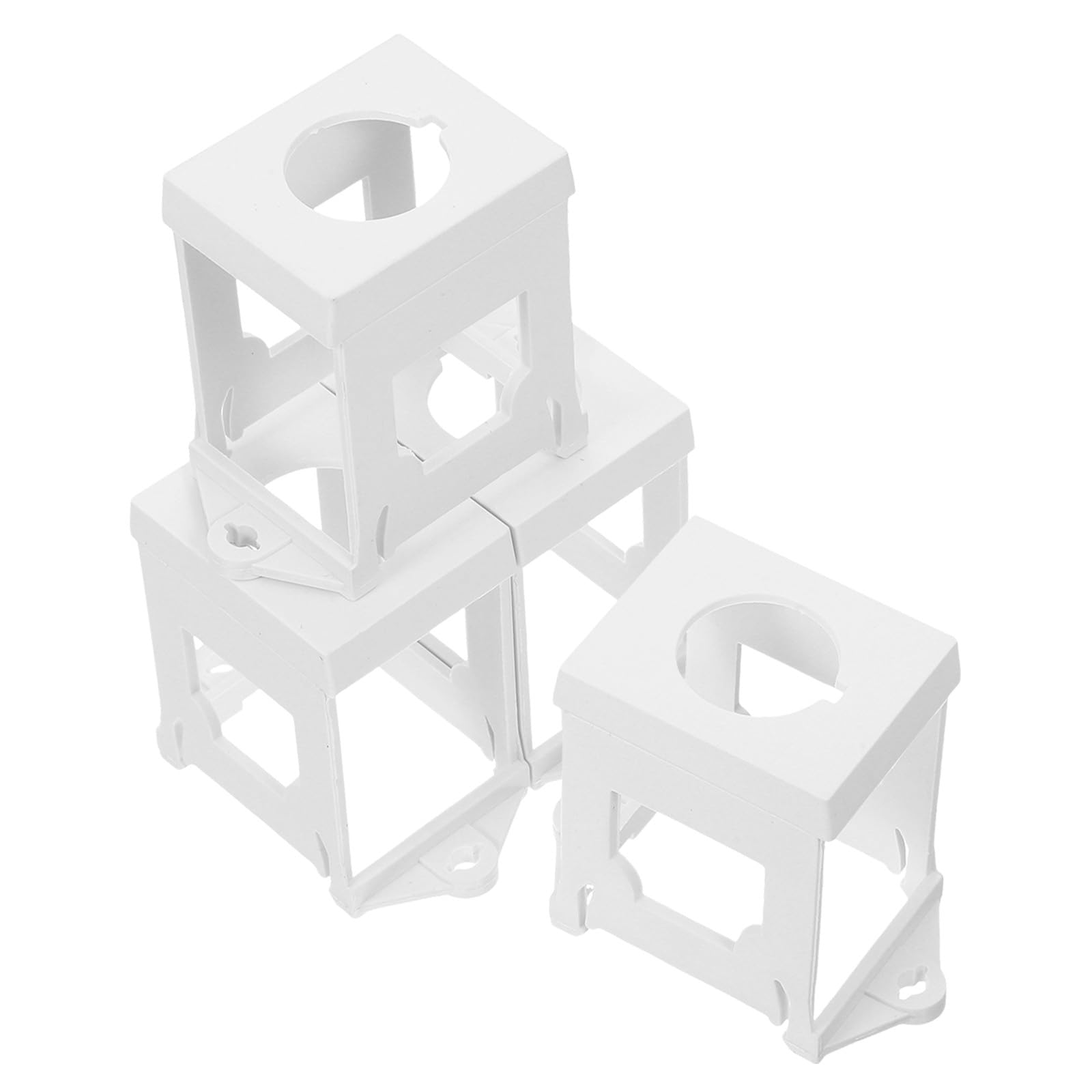 Soporte de Montaje en Riel Plástico Blanco Instalación de 22 Mm, 4 Piezas para Interruptores de Botón Pulsador para Uso Doméstico E Industrial