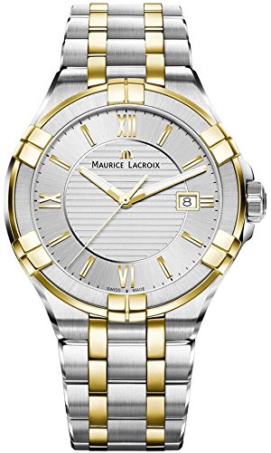 Maurice Lacroix Aikon AI1008-PVY13-132-1 Men's Analogue Quartz Watch with Stainless Steel Band Bi-Colour, rainbow, Classic