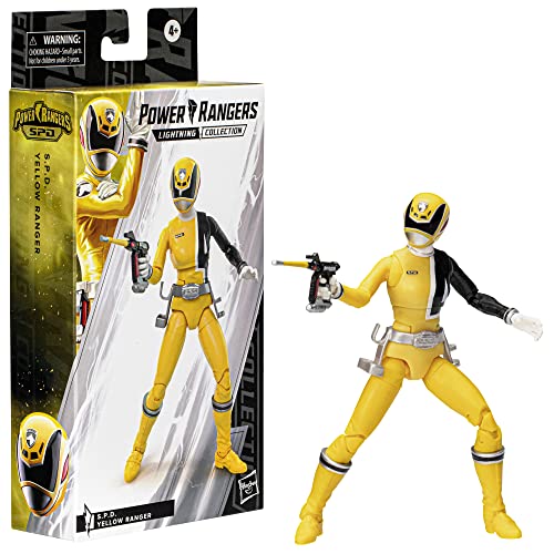 Power Rangers Lightning Collection S.P.D. Yellow Ranger Figura de acción coleccionable de 6 pulgadas con accesorios de juguete para mayores de 4 años