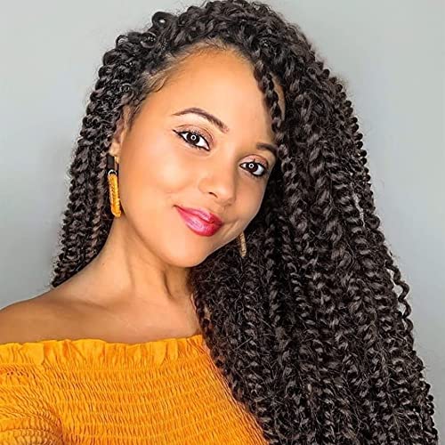 The BOHOBABE Pre-twisted Passion Twist Crochet Hair 24 Inch Pre-looped Crochet Passion Twist Braiding Hair 8 Packs (4#)