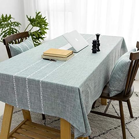 Home Brilliant Table Cloth Rectangular, Table Protector Heat-Resistant Decorative Tablecloth, Hard-Wearing Table Cover, Grey Green, 132x183 cm, 52x72 Inch Cover
