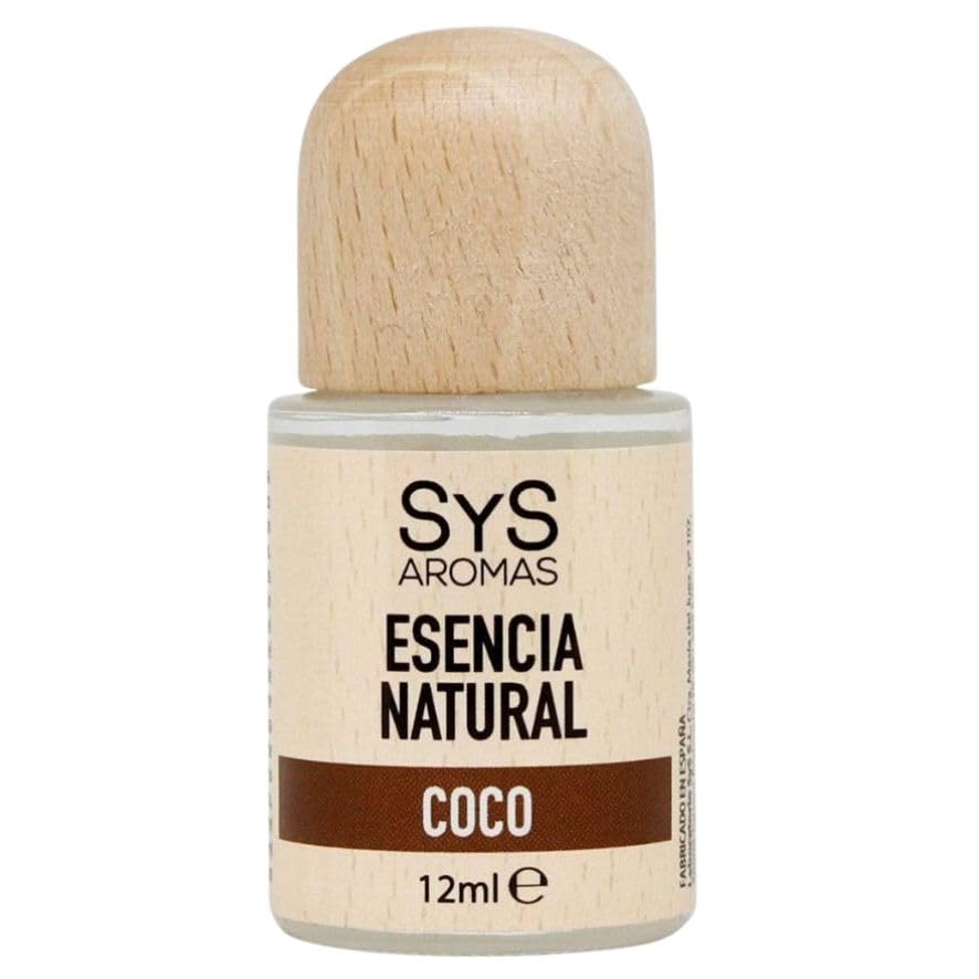 SYS Aromas Esencia Natural de Coco 12ml | Aceite Aromático Concentrado Puro para Difusores y Aromaterapia | Fragancia Tropical Relajante, Elimina Olores | Vegano, Larga Duración