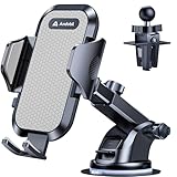 andobil Handyhalterung Auto [2025 Neueste Saugnapf] 3 in 1 Saugnapf & Lüftung Halter Universale KFZ Autohalterung Zubehör für iPhone 17 Pro Max Air 16/15/14/13/12 Samsung S24 Ultra/S23/S22 Usw, Grau