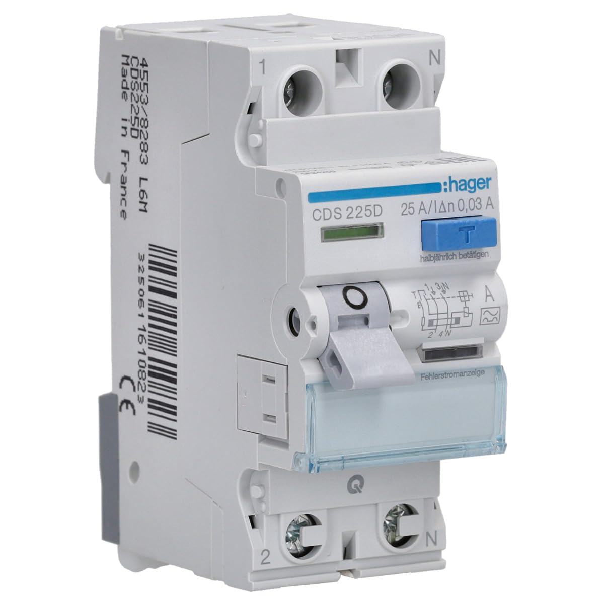 Hager CDS225D FI-Schalter 2P 6kA 25A 30mA Type A QC