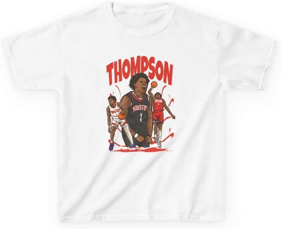 RatTrapTees Youth T-Shirt Amen Thompson Cartoon Style Houston Basketball Tee Kids Sizes
