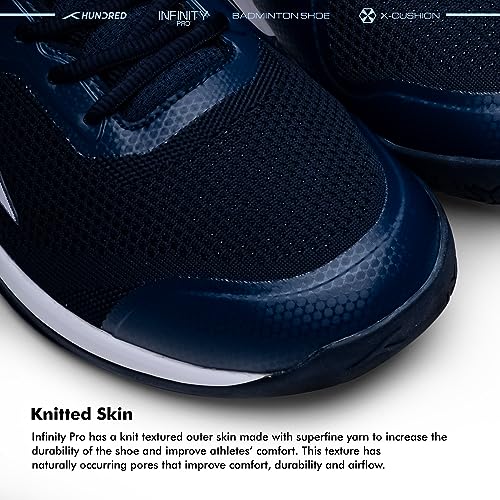 Image of Hundred Infinity Pro Badminton Shoes (Non Marking) | Also Perfect for Squash, Table Tennis, Volleyball, Basketball & Indoor Sports | Lightweight & Durable | X-Cushion