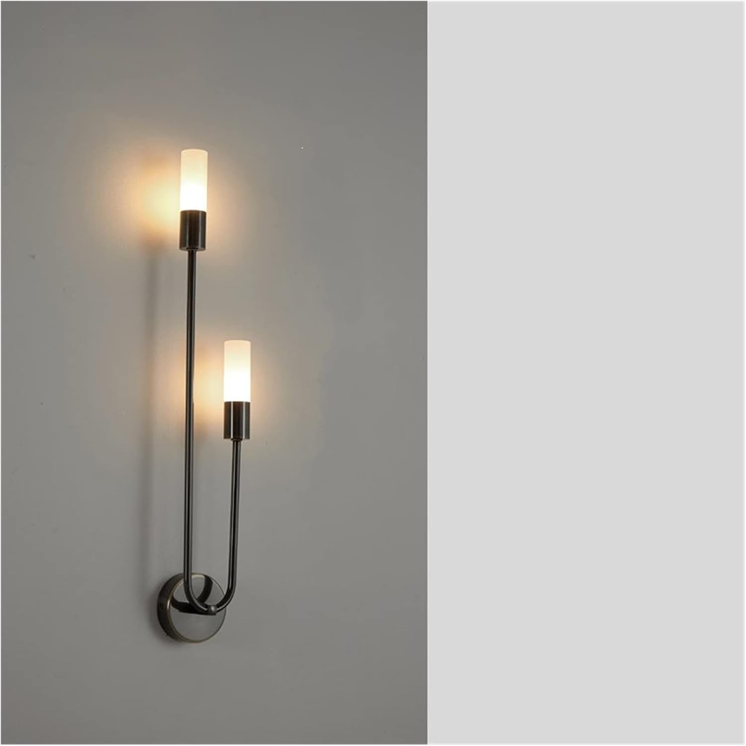 Copper Wall Lamps for Bedroom Bedside Living Room Hallway Stairs Nordic Modern Luxury Home Indoor Decoration LED Light Fixture (Colour: Black-Left Size: Warmlightbulb) (Black Right)