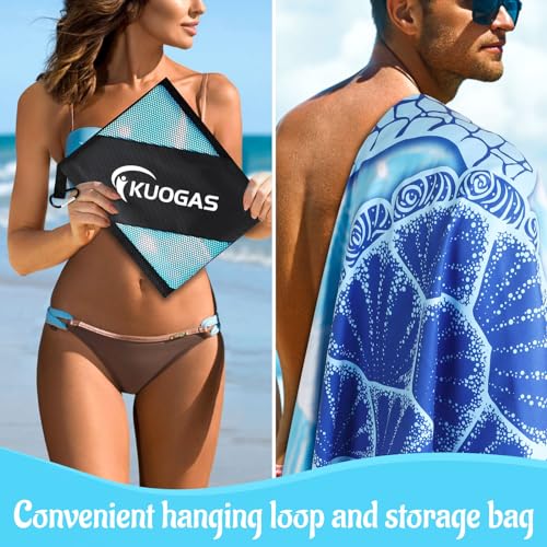 KUOGAS Strandtuch XXL 200×100 cm,Groß Schnelltrocknendes Mikrofaser Handtuch, Sandfrei Badetuch,Stranddecke Damen strandhandtuch