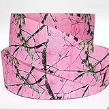 Grosgrain Ribbon 1.5' Camo Tree Camouflage Pink - C1M - Sports Printed Per Yard
