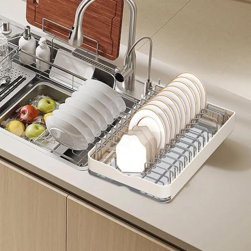 Escurridor de platos y tazones de metal con diseño extraíble 4