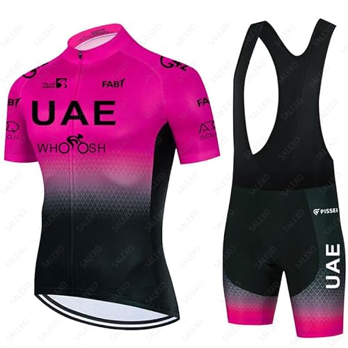 Fenovel Conjunto Maillot y Culotte de Ciclismo Hombre Verano con Almohadilla de Gel 19D Ropa MTB Manga Corta