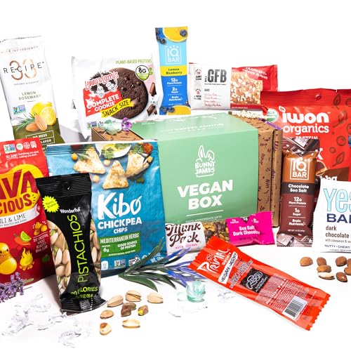 Vegan High Protein Snack Box - Assorted Vegan Protein Snacks for Healthy On-the-Go - Delicious High Protein Vegan Snack Box - Perfect Plant-Based Protein Snacks - Ideal Vegan Snack Variety Pack