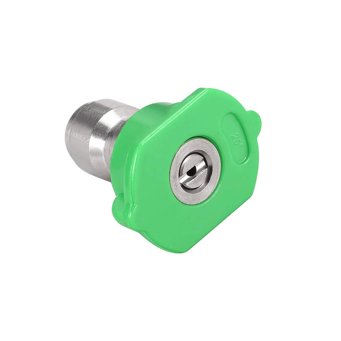 sourcing map Pressure Washer Spray Nozzle Tips, 1/4" Stainless Steel (25 Degree, 1.6mm Orifice Diameter)