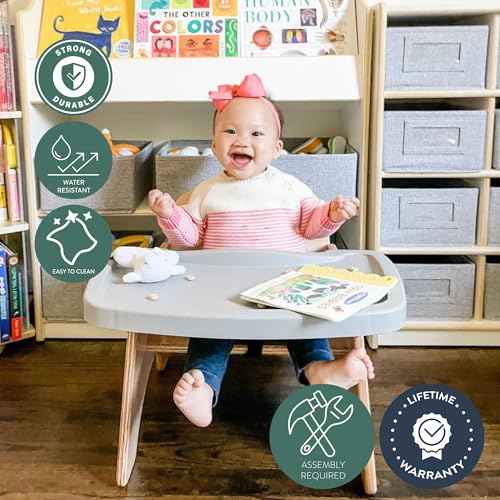 Image of Angeles 7 inch H Feeding Chair with Tray, Removable Dishwasher-Safe Tray, Kids Chairs, Assembly Required, Gray