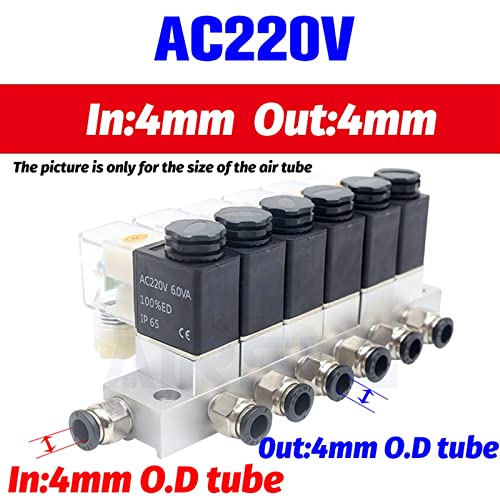 Vanne pneumatique 2V025-08 AC220V électrovanne 2 voies normalement fermé 4F