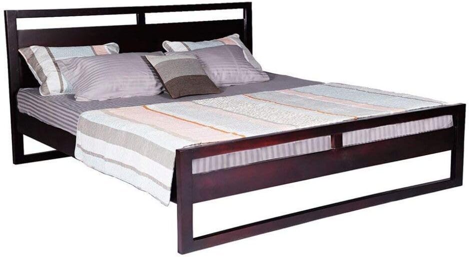Image of Bed Solid Sheesham Wood for Your Bedroom Delivery Condition-DIY(Do-It-Yourself) Solid Wood King Bed (Finish Color - Mahogany, Delivery Condition - DIY(Do-It-Yourself))