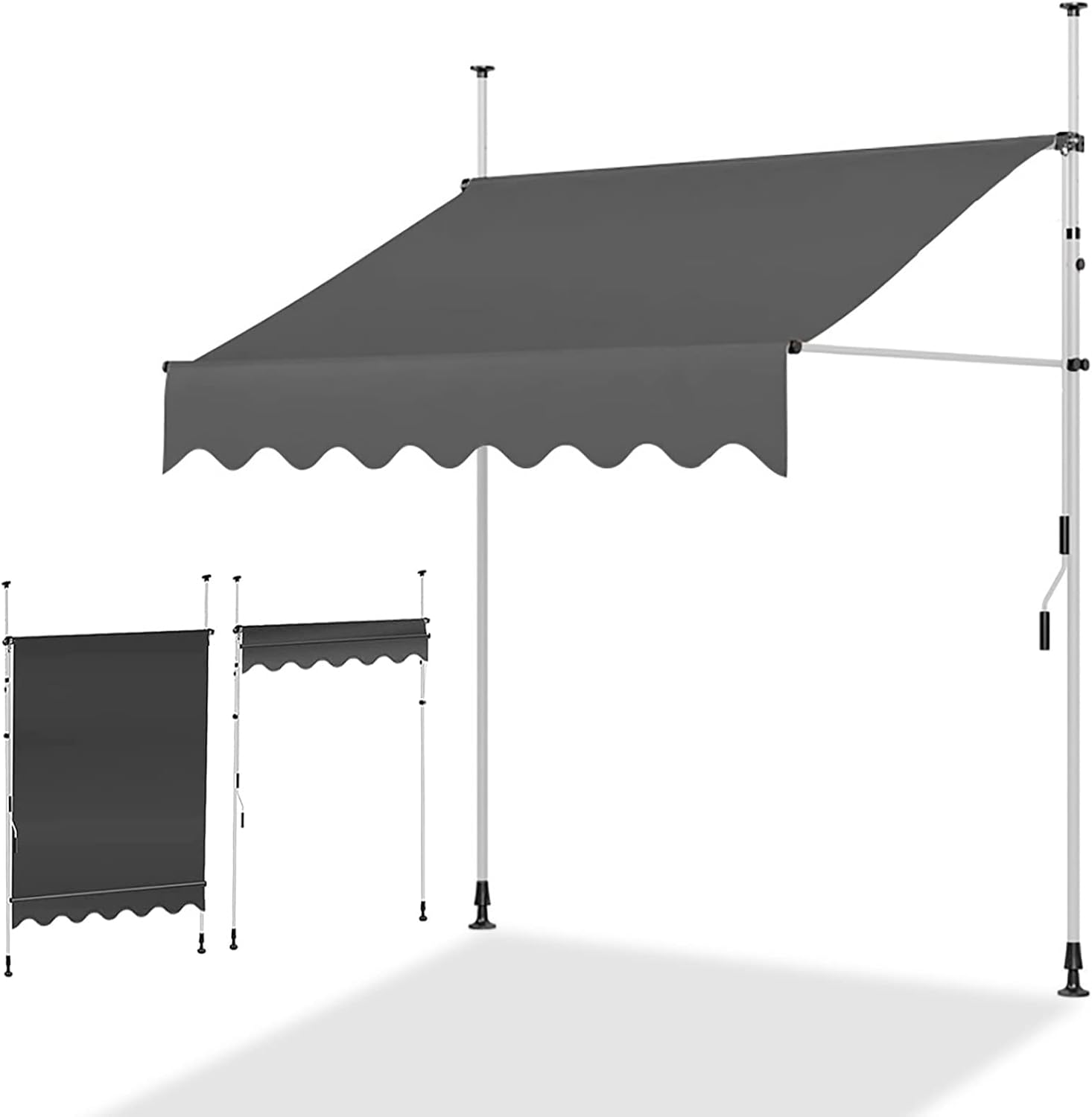 Awnings for Patios, Free Standing Awning, Manual Retractable Awning, Balcony Canopy