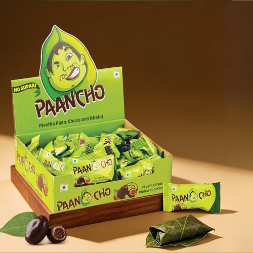 Image of Paancho Choco Dates Paan | Meetha chocolate Paan Mukhwas Mouth Freshener | Perfect For After Meal | Aromatic Paan & Smooth Choco - 100% Vegetarian - 30 Bites