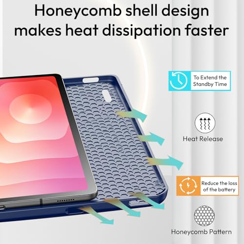 Image of Robustrion Cover Case for Samsung Galaxy Tab S11 11 inch Cover with [S-Pen Holder], Flip Cover Case for Samsung S11 Tablet 11 inch [Auto Sleep Wake] - Navy