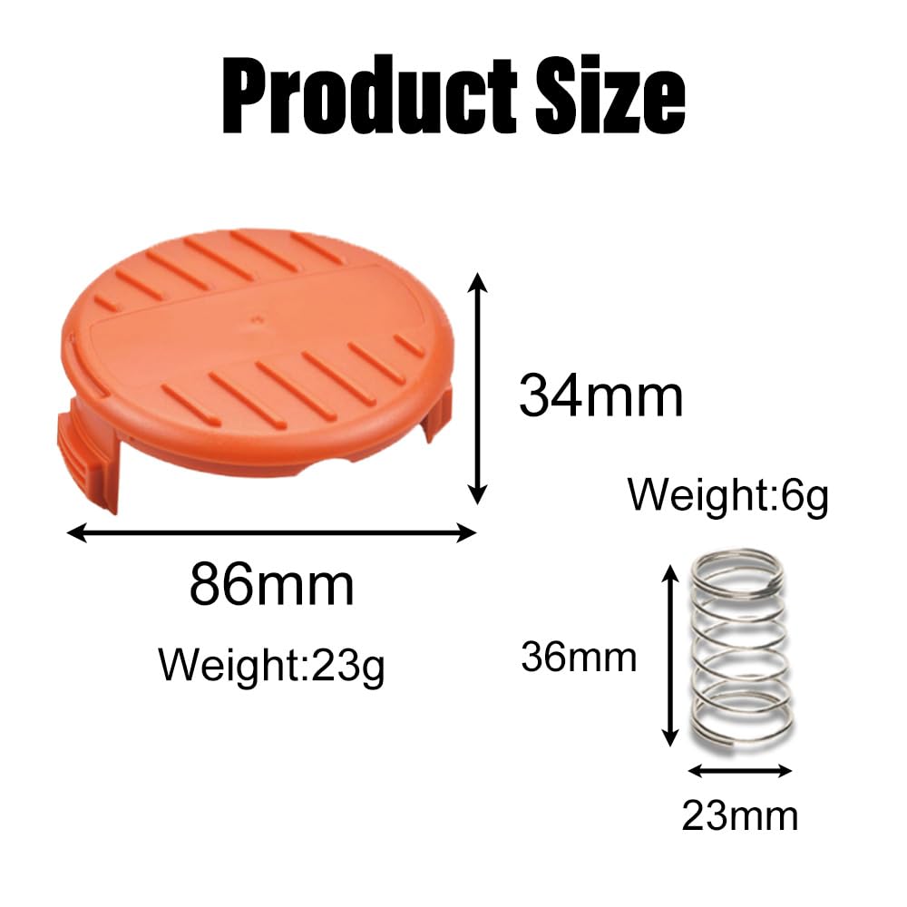 Strimmer Spool Line Compatible with Black and Decker AF-100 GLC3630L20-GB/ST5530-GB/STC1820PC-GB/BESTA530-GB/BESTA525-GB,Grass Trimmer Spool Wire Replacement (Including 6 Spools+1 Cover+1 Spring) - Image 3