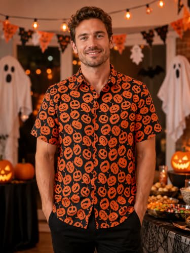 Image of Yoimira Hawaiian Shirts for Men, Print Mens Casual Short Sleeve Button Down Shirts Floral Aloha Beach Shirt