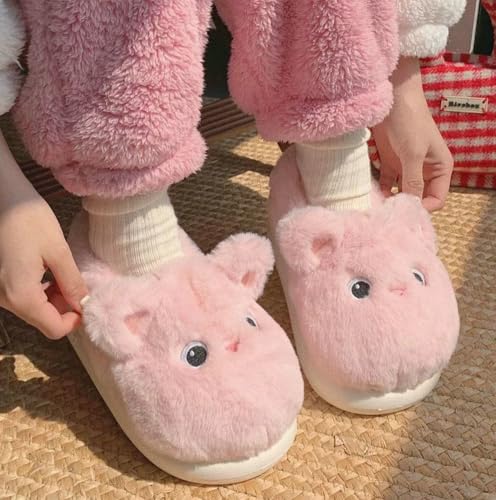 Cute Cartoon Cat Slippers for Women Cozy Plush Fuzzy House Shoes Non-Slip Warm Fleece Lining Soft Comfortable Indoor Outdoor Slip-On3