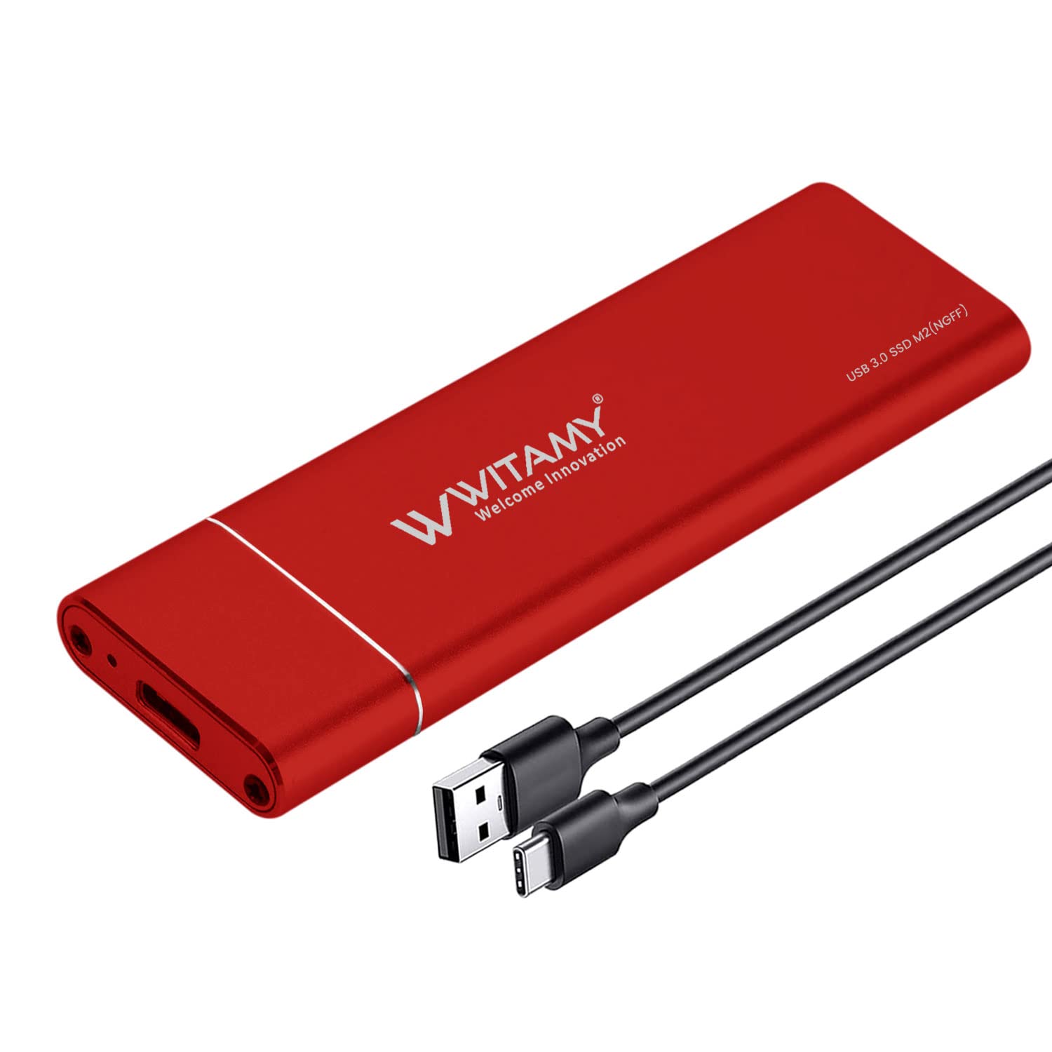 Witamy Mini External USB 3.0 M.2 SSD Enclosure for SATA Hard Disk NGFF M.2 2280 2260 2242 2230 Solid State Drive with Key B/Key B+M (M.2 Casing Blue)