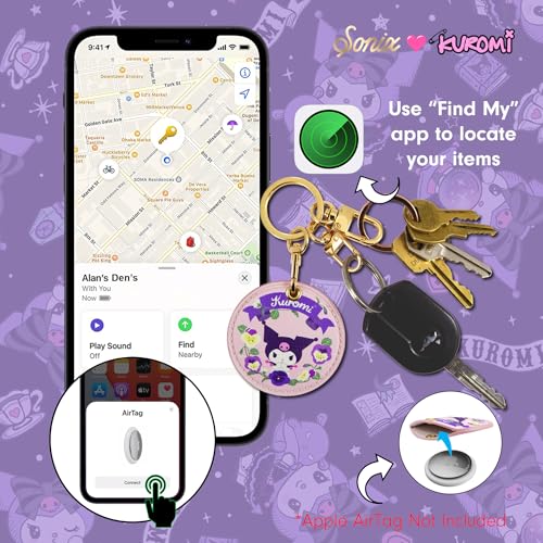 Image of Sonix x Sanrio Keychain Case Compatible with Apple AirTag | Protective Cover Keychain | Hello Kitty & Friends - Floral Kuromi