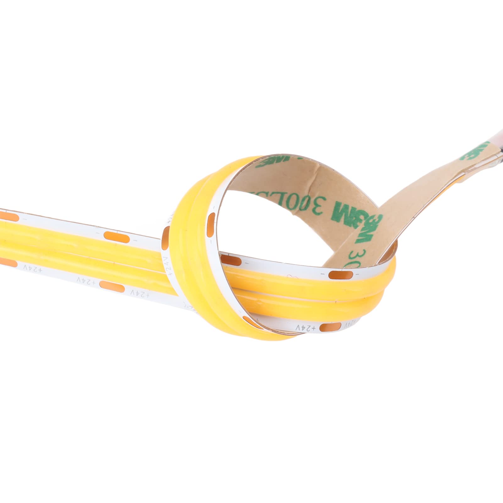 YUYTE Striscia LED COB Lampada Flessibile Ad Alta luminosità Doppia 32,8 Piedi Fai-da-te per Armadietti, Auto e Decorazioni Domestiche 24V 4000K Luce Neutra (Luce calda 3000K)