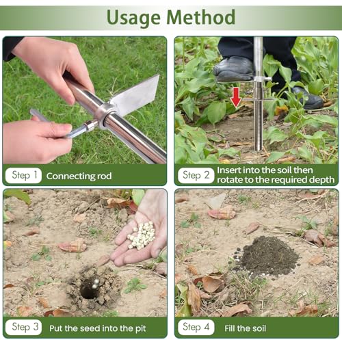 Herramienta Dibble para Plantar con Pedal y Mango en T miniatura 4