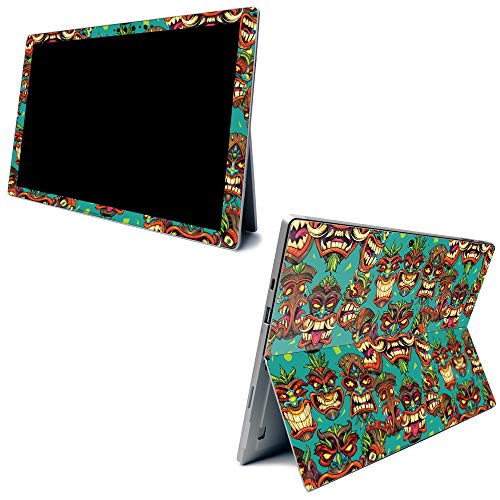 Image of MightySkins Carbon Fiber Skin for Microsoft Surface Pro 7 - Crazy Tikis | Textured Carbon Fiber Finish | Easy to Apply, Remove, and Change Styles | Made in The USA