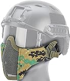 Evike Airsoft - Matrix Low Profile Iron Face Padded Lower Half Face Face Pro (Color: Digital Woodland)