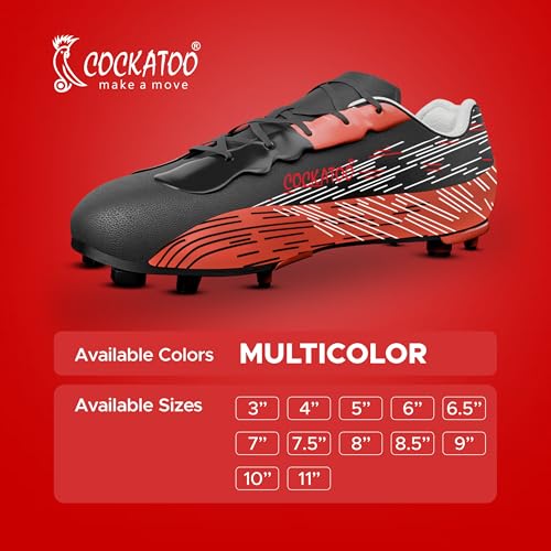 Image of Cockatoo FS01 Adult Football Shoes, PVC Synthetic Leather Football Shoes for Men, Lightweight Comfort & Maximum Grip, Tested with No Cracks Upto 1Lakh Kicks