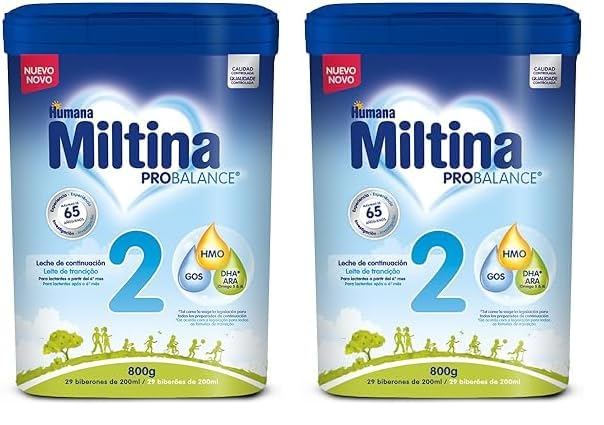 Humana Miltina Probalance 2 Leche Infantil con Hmo (Componente en Leche Materna), Fórmula de Continuación Para Bebés 6-2 Meses, Original, 800 Gramos (Paquete de 2)