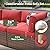 Aoxun 8 Piece Patio Furniture Set with 44” Fire Pit Table Wicker Rattan Outdoor Sectional Sofa Set with Coffee Table and Thickened Cushions, Red (Waterproof Cover Included)