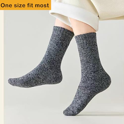 Image of VoJoPi Winter Thermal Socks for Women - 5 Pairs Thick Warm Ladies Cozy Wool Crew Boot Socks, US 5-10